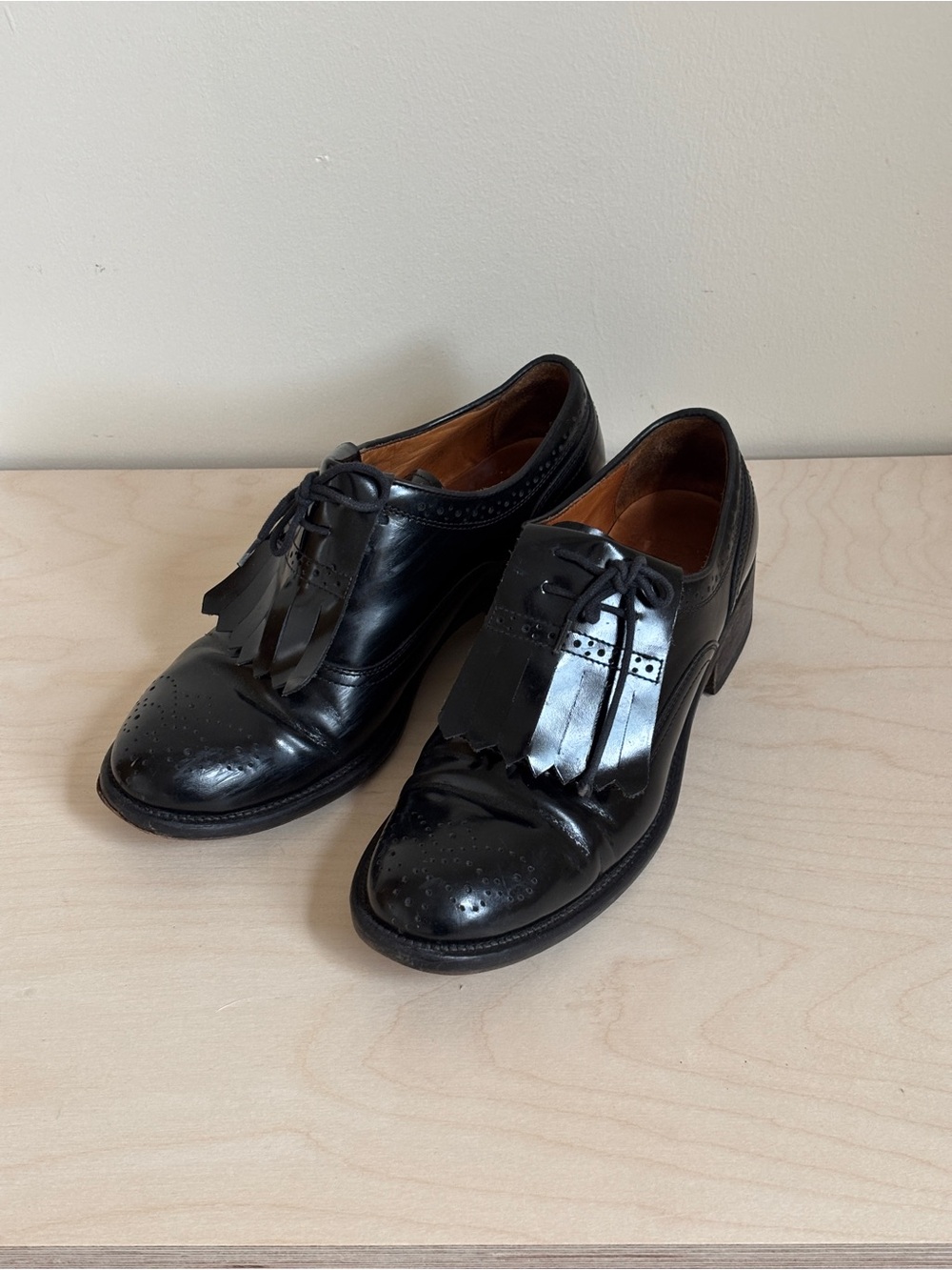 Sartori Gold Leather Tassel Oxford Shoes Women’s Size 38